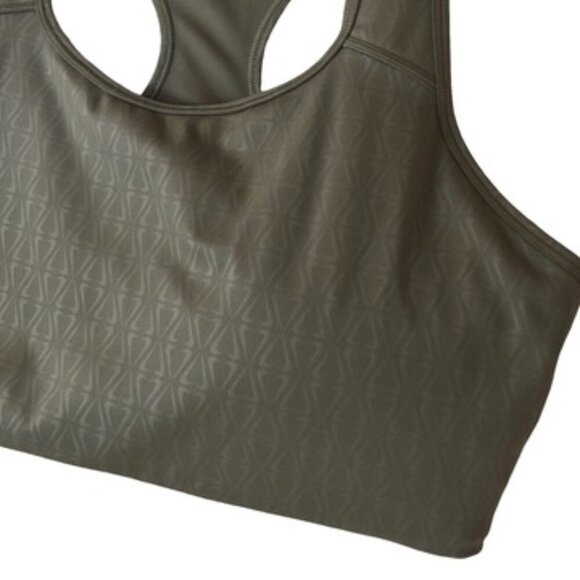 Nike Athletic Sports Bra Olive Green Racerback 1X Sleek Gymwear Core Minimalist - Picture 1 of 7